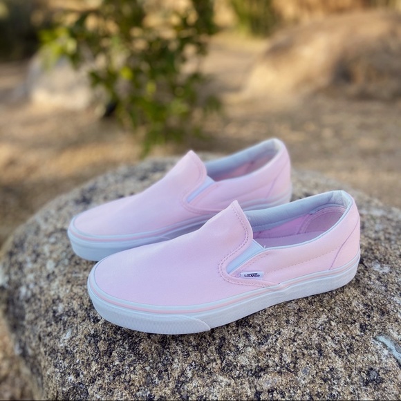 blush pink vans slip ons